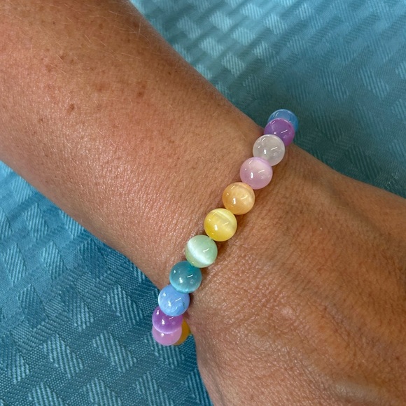 Jewelry - Dyed Selenite Beaded Bracelet